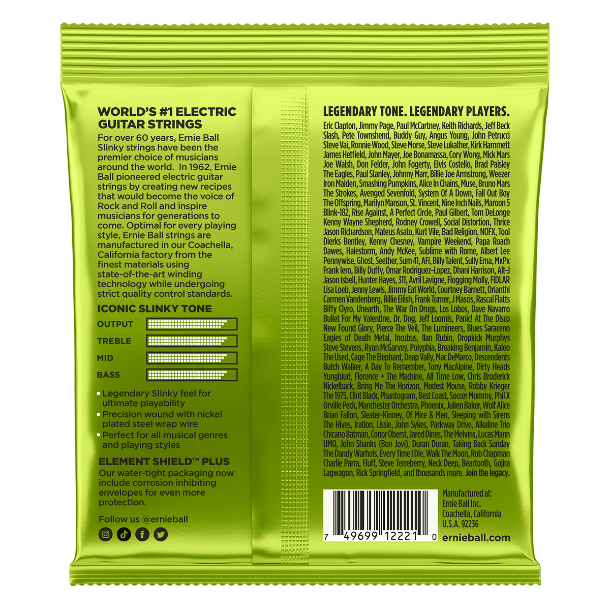 Ernie Ball Electric Guitar Strings Regular Slinky 10-46