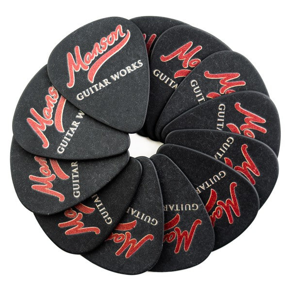 Manson 1.00mm Tortex Guitar Plectrums x 12 Pack