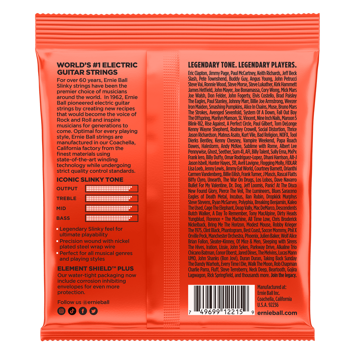 Ernie Ball Electric Guitar Strings Skinny Top Heavy Bottom 10-52