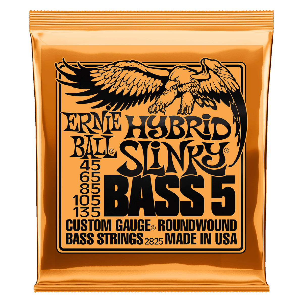 5-String Hybrid Slinky Nickel Wound Electric Bass Strings 45-135