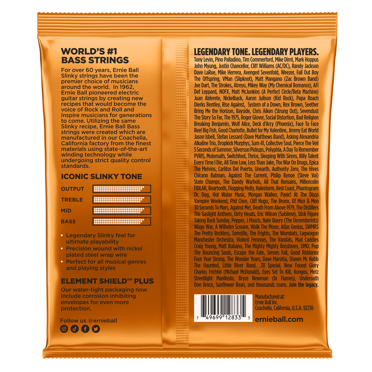 Hybrid Slinky Nickel Wound Electric Bass Strings 45-105