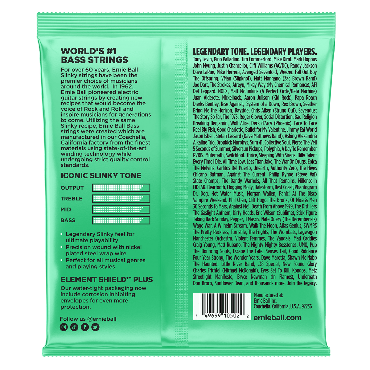 Hyper Slinky Nickel Wound Electric Bass Strings 40-100