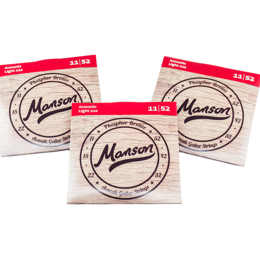 Manson Acoustic Guitar Strings Gauge 11 52 Multi Pack